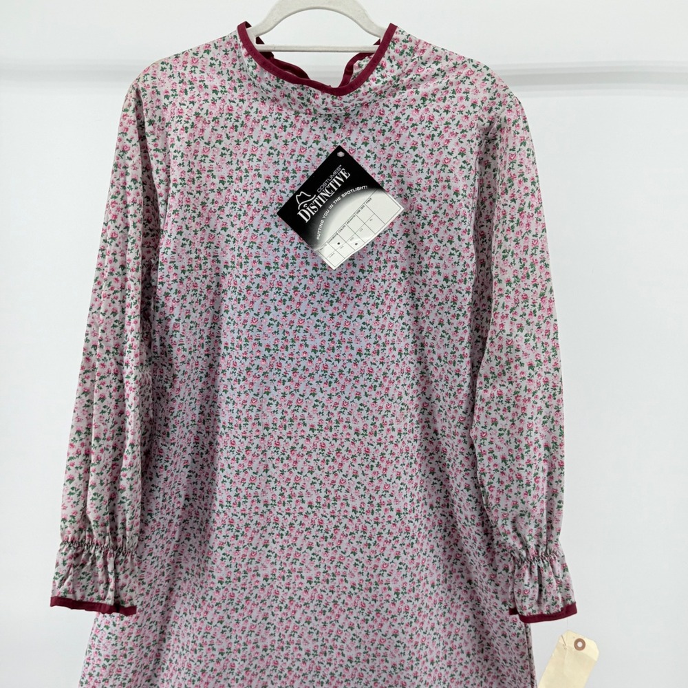 Vtg Distinctive Sz M Pink Floral Prairiecore Cottagecore‎ Long Sleeve Costume